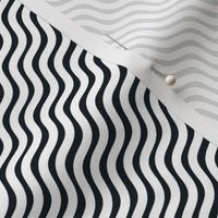 Stripes Black and White and White Stripe Wavy Diagonal 