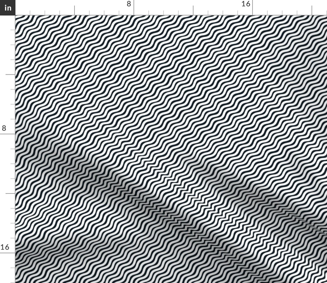 Stripes Black and White and White Stripe Wavy Diagonal 