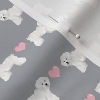 bichon frise love fabric cute valentines hearts dog fabric best bichon frise design