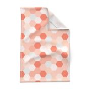 mermaid hexagons // coral + pink