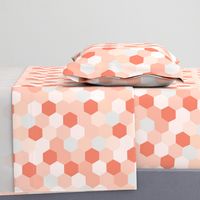 mermaid hexagons // coral + pink