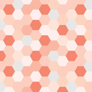 mermaid hexagons // coral + pink