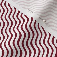 Stripes Garnet and White Stripe Wavy Diagonal 