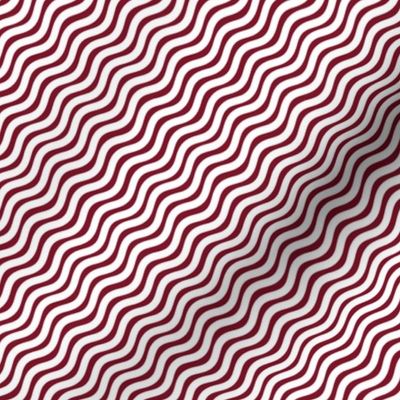 Stripes Garnet and White Stripe Wavy Diagonal 