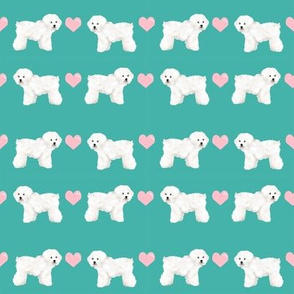 bichon frise love fabric cute valentines hearts dog fabric best bichon frise design