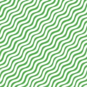 Stripes Green and White Stripe Wavy Diagonal 