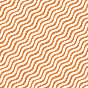 Stripes Orange and White Stripe Wavy Diagonal 
