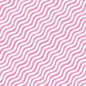 Stripes Pink and White Stripe Wavy Diagonal 