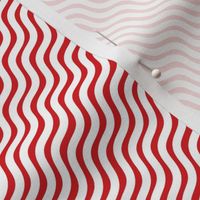 Stripes Red and White Stripe Wavy Diagonal 