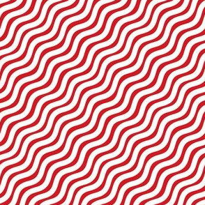 Stripes Red and White Stripe Wavy Diagonal 