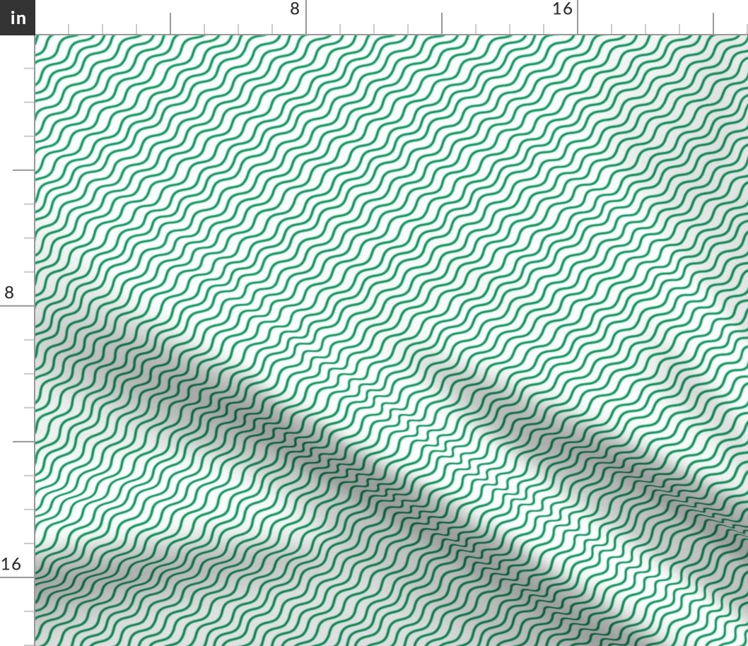 Stripes Green and White Diagonal Wavy Good Vibes BoHo Hawaiian Stripe