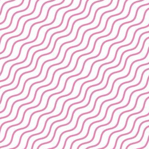 Stripes Pink and White Diagonal Wavy Good Vibes BoHo Stripe