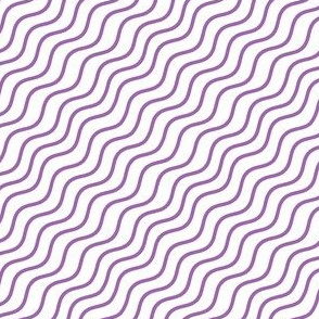 Stripes Purple and White Diagonal Wavy Good Vibes BoHo Stripe