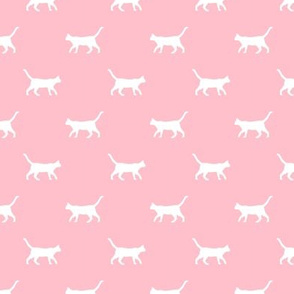 blossom pink cat silhouette fabric best cats design kitten fabric cats fabric cat silhouette design