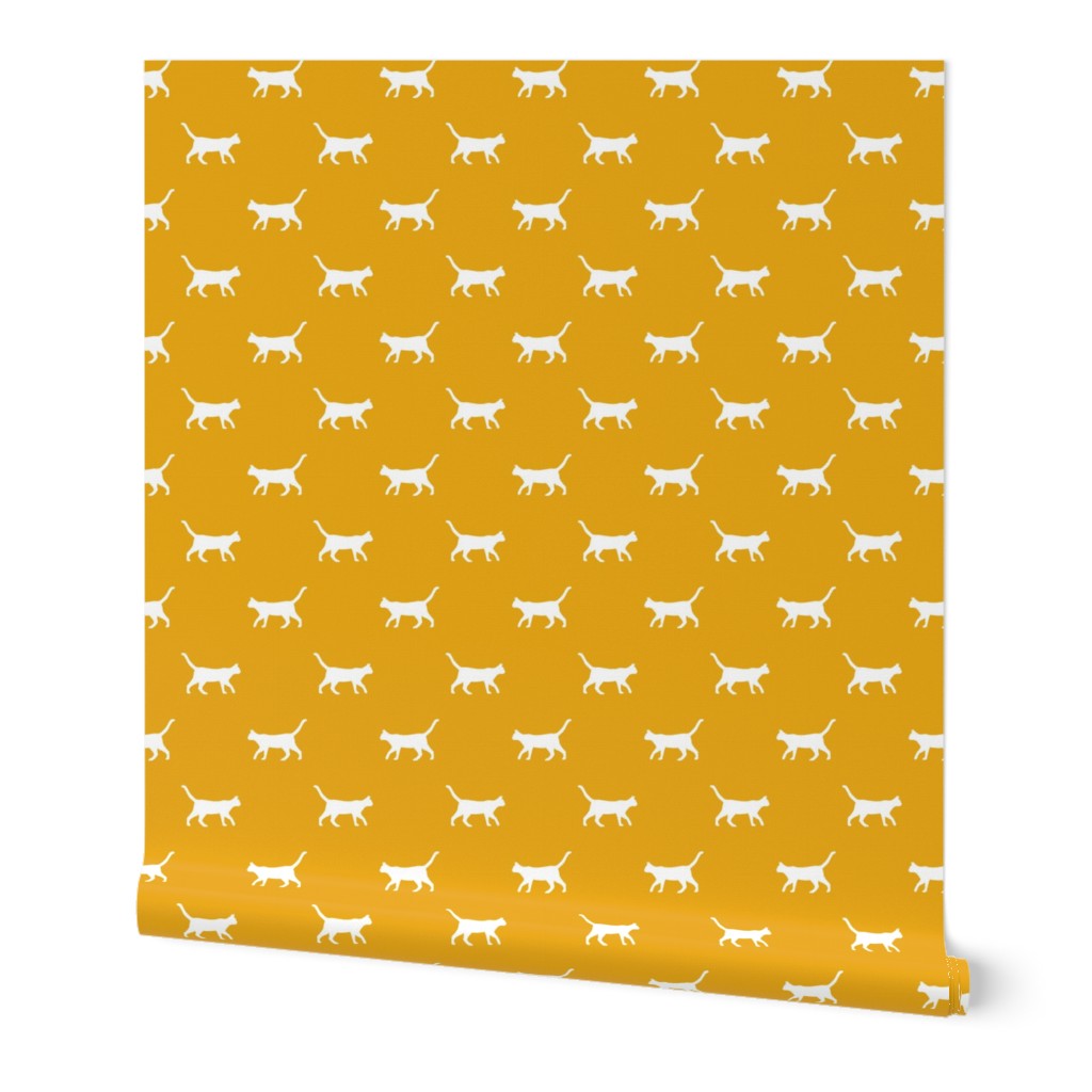goldenrod cat silhouette fabric best cats design kitten fabric cats fabric cat silhouette design