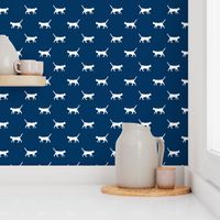 navy cat silhouette fabric best cats design kitten fabric cats fabric cat silhouette design