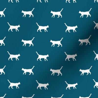 sapphire blue cat silhouette fabric best cats design kitten fabric cats fabric cat silhouette design