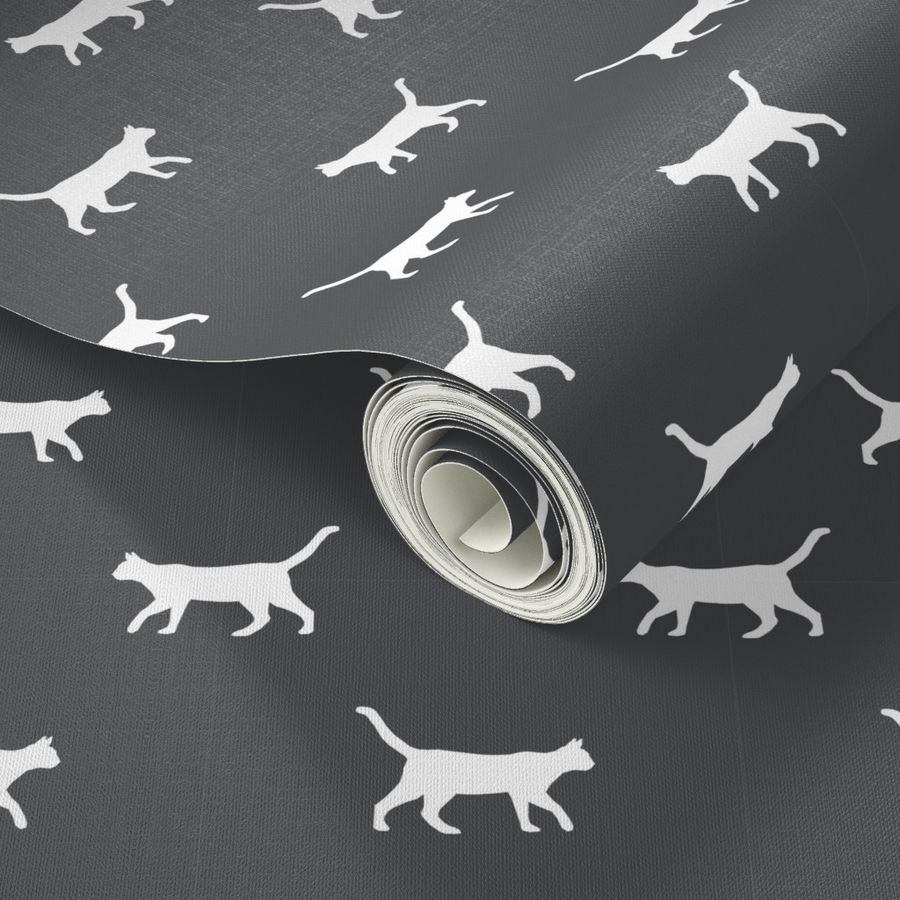 shadow grey cat silhouette fabric best cats design kitten fabric cats fabric cat silhouette design