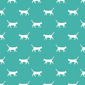 turquoise cat silhouette fabric best cats design kitten fabric cats fabric cat silhouette design