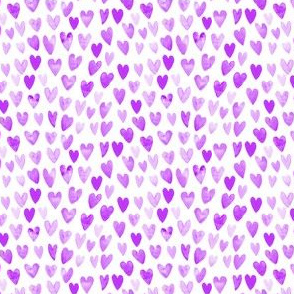 purple valentines fabric cute watercolors fabric purple cute hearts fabric