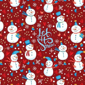 Festive Snowmen-Red/Blue