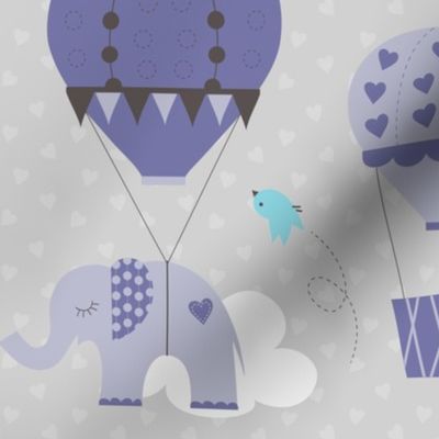 Purple Hot Air Balloon Elephant