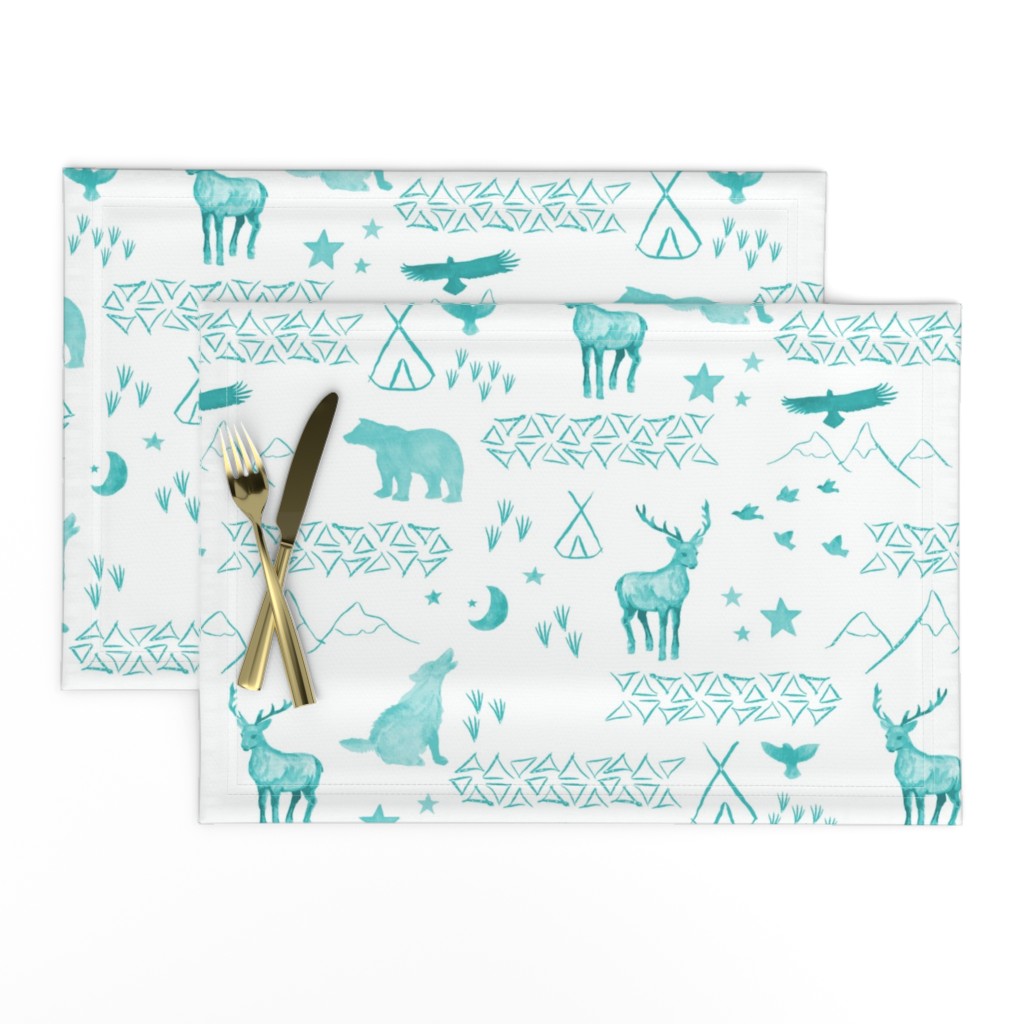 Watercolor Woodland mint