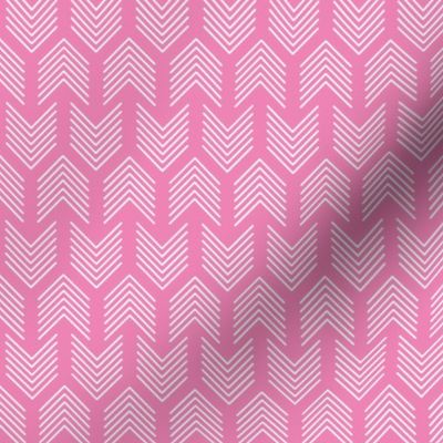 Arrows Stripes Arrow Chevron Pink and White 