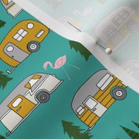 vintage camper // retro camper van flamingo retro vintage florida life cute summer camping design andrea lauren fabric