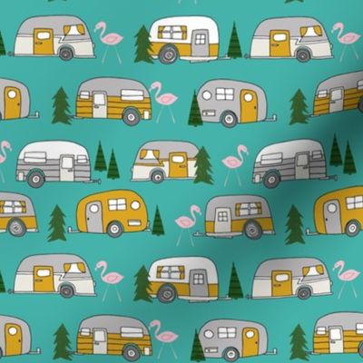 vintage camper // retro camper van flamingo retro vintage florida life cute summer camping design andrea lauren fabric