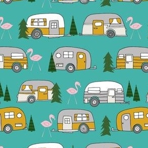 vintage camper // retro camper van flamingo retro vintage florida life cute summer camping design andrea lauren fabric