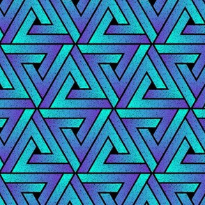 Grunge Key Triangles - Cyan Mauve