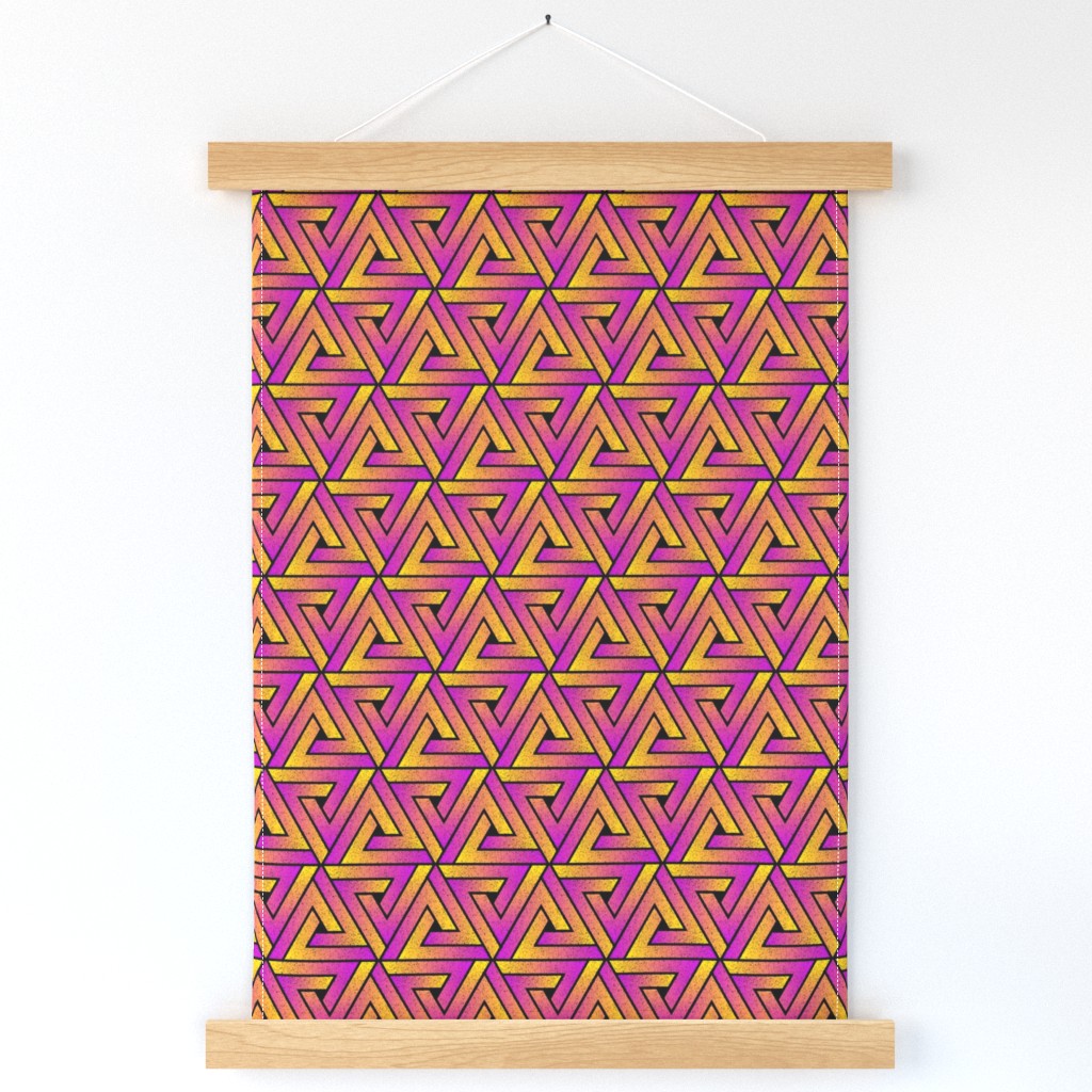 Grunge Key Triangles - Magenta Yellow