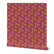 Grunge Key Triangles - Magenta Yellow