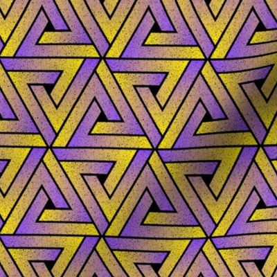 Grunge Key Triangles - Purple Yellow