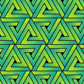 Grunge Key Triangles - Teal & Lime