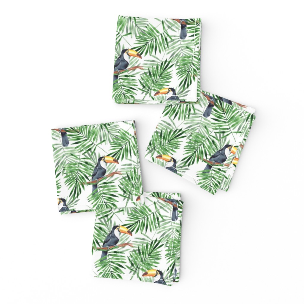 Palm leaves and Toucan