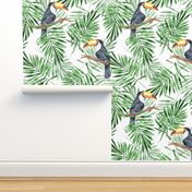 Palm leaves and Toucan