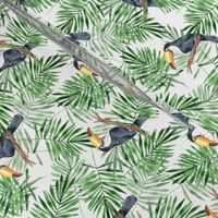 Palm leaves and Toucan