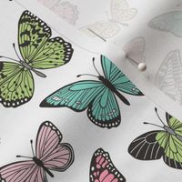 Butterflies Butterfly Nature Fabric On  White