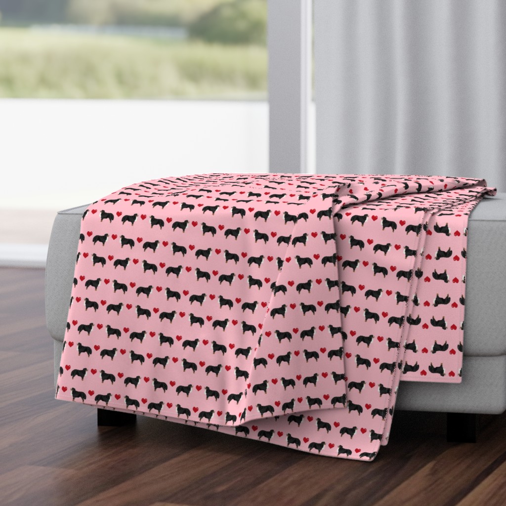 blossom pink biewer terrier love hearts cute dog fabric 