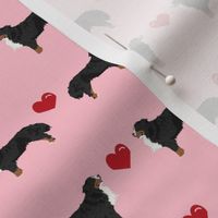 blossom pink biewer terrier love hearts cute dog fabric 