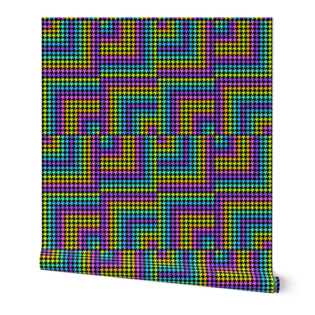 Pastel Rainbow Houndstooth Quilt