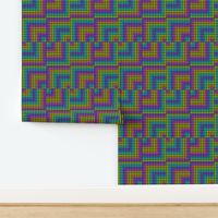 Pastel Rainbow Houndstooth Quilt