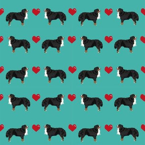 turquoise biewer terrier love hearts cute dog fabric 