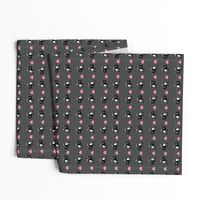 grey boston terrier love hearts fabric cute dog fabric 