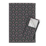 grey boston terrier love hearts fabric cute dog fabric 