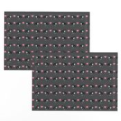 grey boston terrier love hearts fabric cute dog fabric 