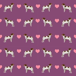 brittany spaniel love fabric amethyst purple cute hearts dog fabric