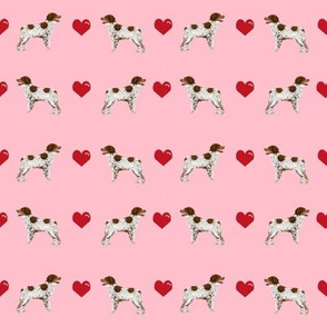 brittany spaniel love fabric blossom pink cute hearts dog fabric